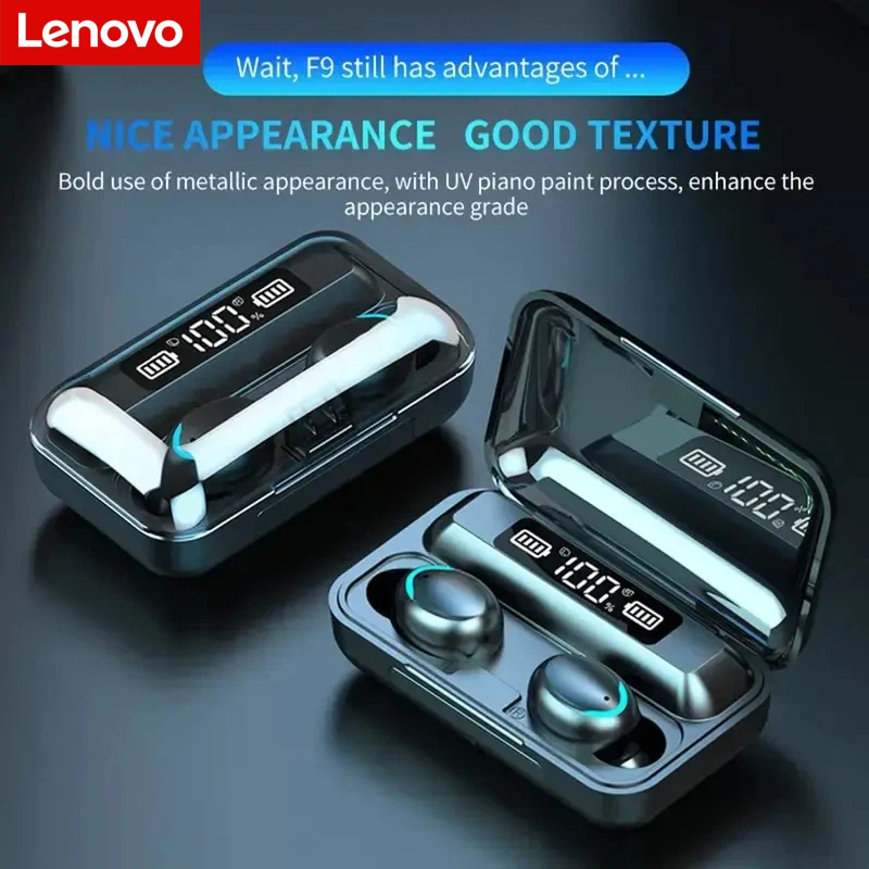 Headphones - Беспроводные Bluetooth-наушники Lenovo F9 — с