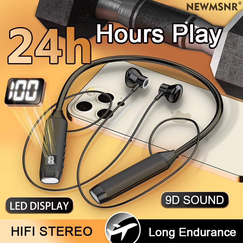 Magnetic Neckband Sports Earphones - TWS светодиодный дисплей супермощные беспроводные наушники