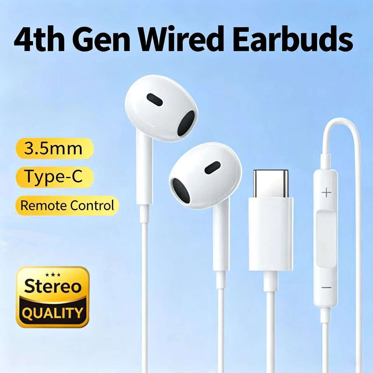 Type C Wired Earphones With Mic - Проводные полувкладыши-наушники с разъемом Type-C и