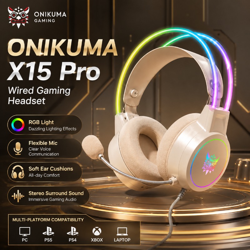 Gaming Headset With Mic Rgb - Игровая гарнитура ONIKUMA X15 Pro с