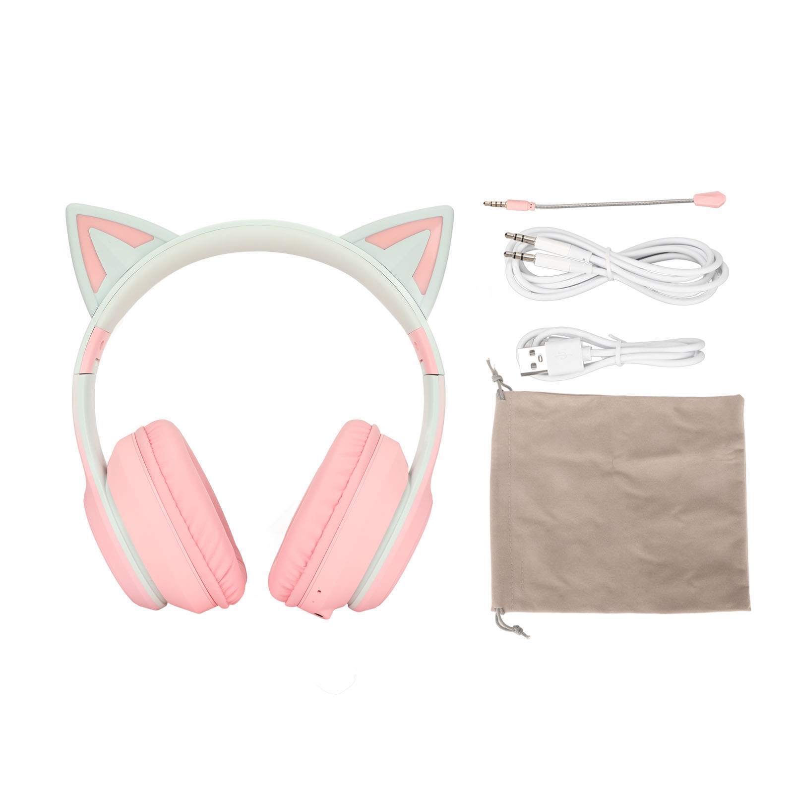 Cat Ear Bluetooth Headset Led - Беспроводные игровые Bluetooth-наушники с кошачьими ушками,