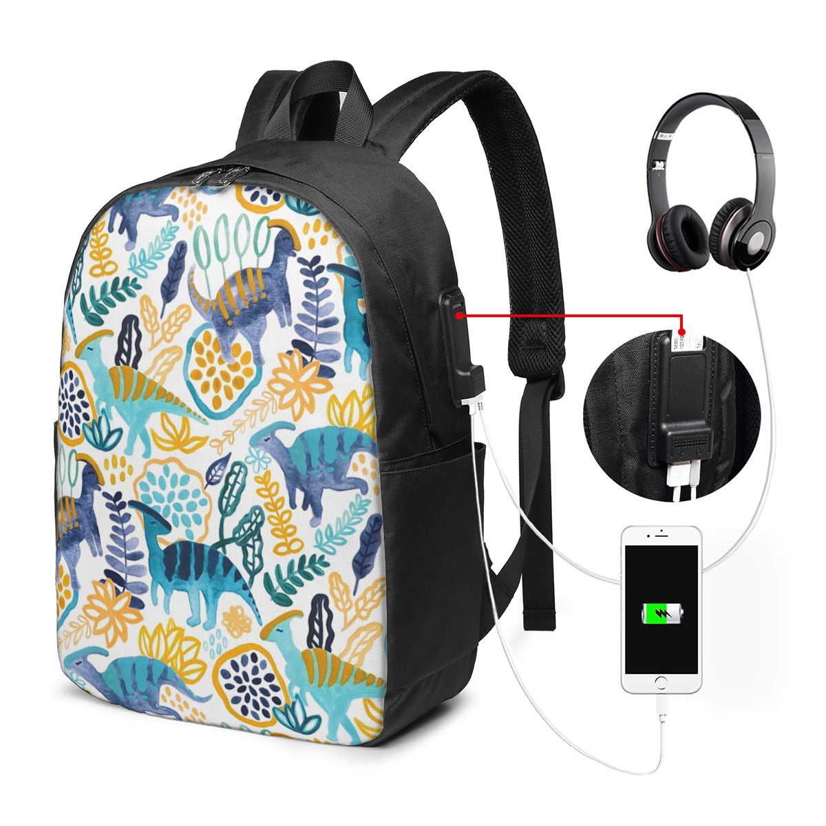 Laptops - Рюкзак Gouache Parasaurolophuses, дорожная сумка для