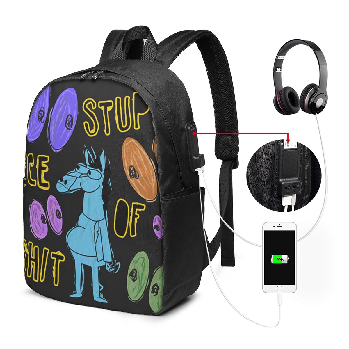 Laptops - Рюкзак с изображением персонажа Bojack Horseman,