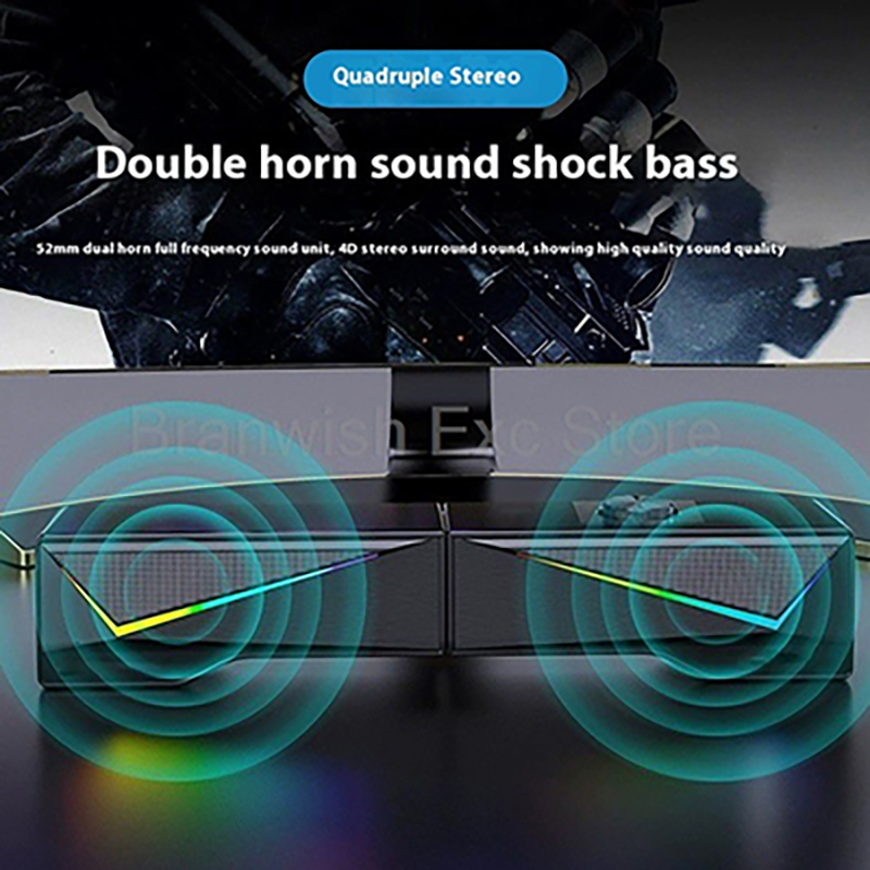 2x2,5 Вт Компьютерный динамик  – обзор и цена Rgb Computer Soundbar For Pc