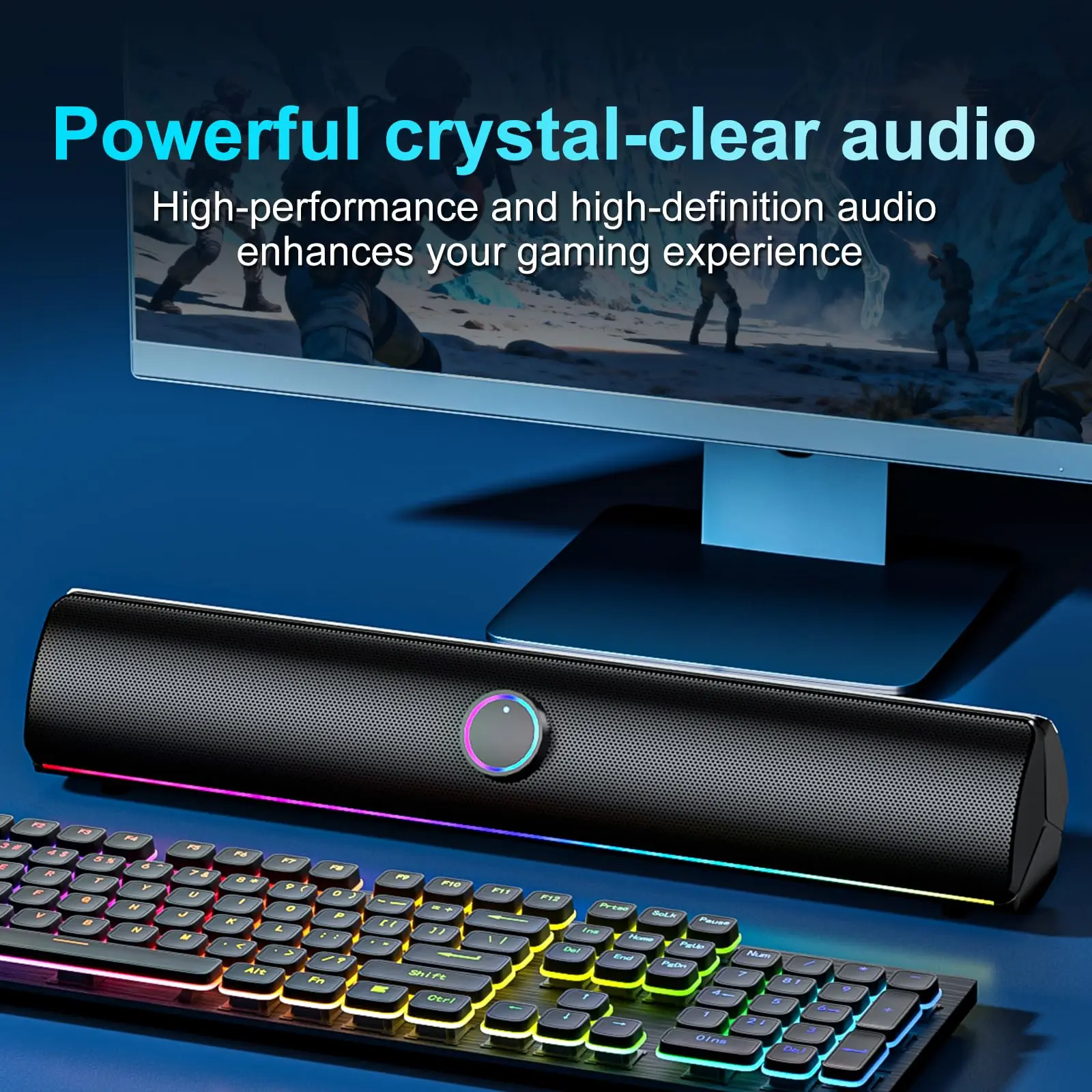 Игровой саундбар, колонка с US – обзор и цена Rgb Computer Soundbar For Pc