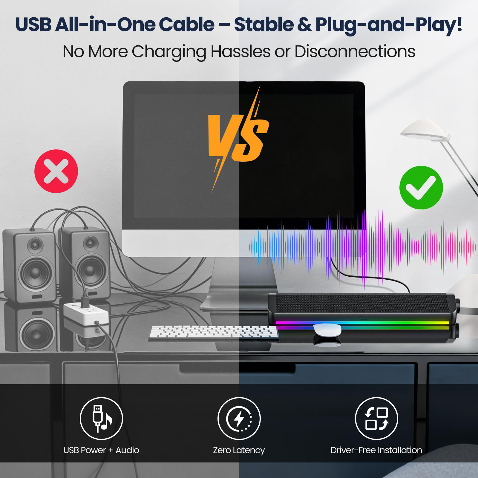Проводная Bluetooth-колонка дл – обзор и цена Rgb Computer Soundbar For Pc
