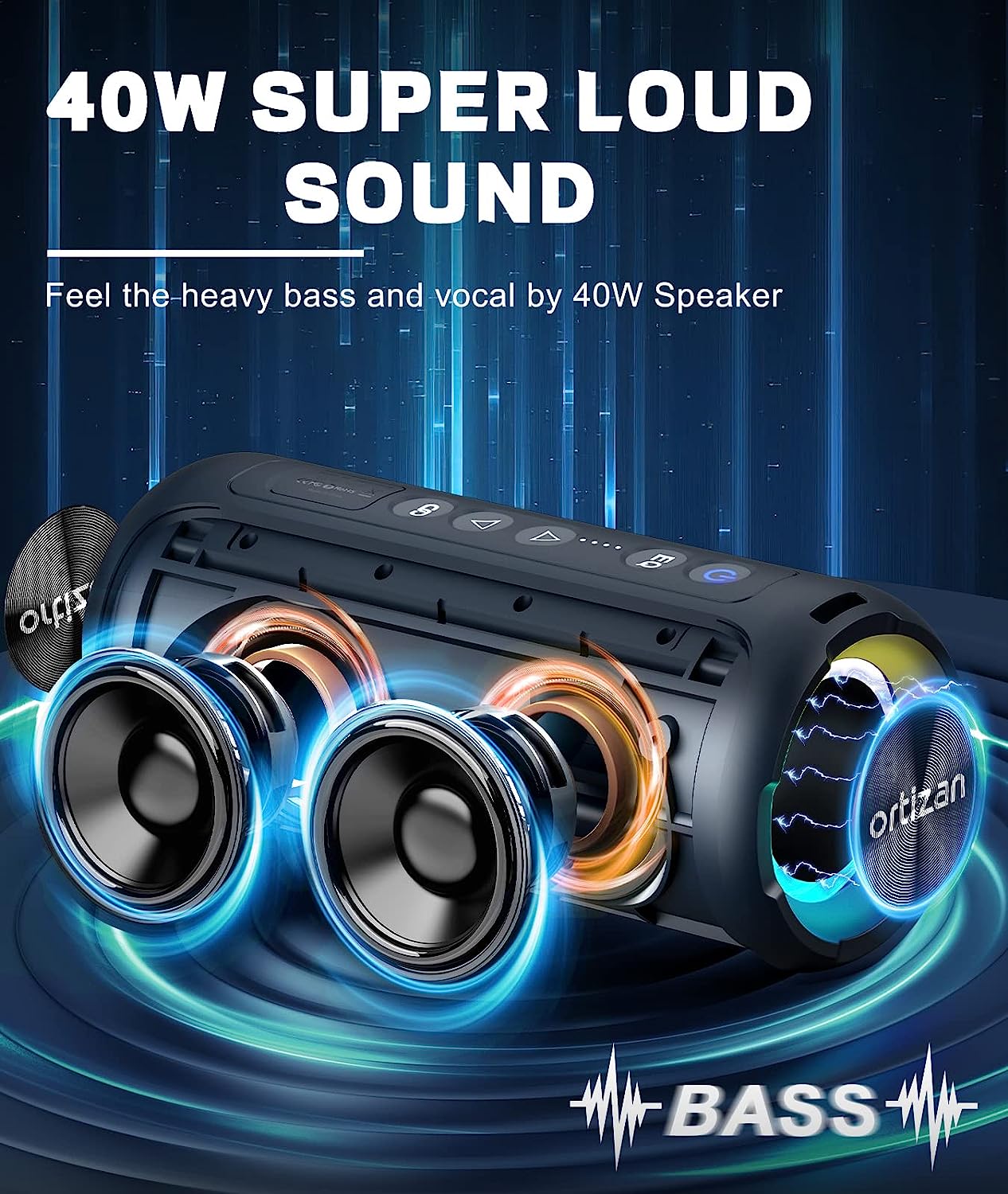 Ортовые Bluetooth-колонки 40 В – обзор и цена Portable Bluetooth Speaker Waterproof Ipx7