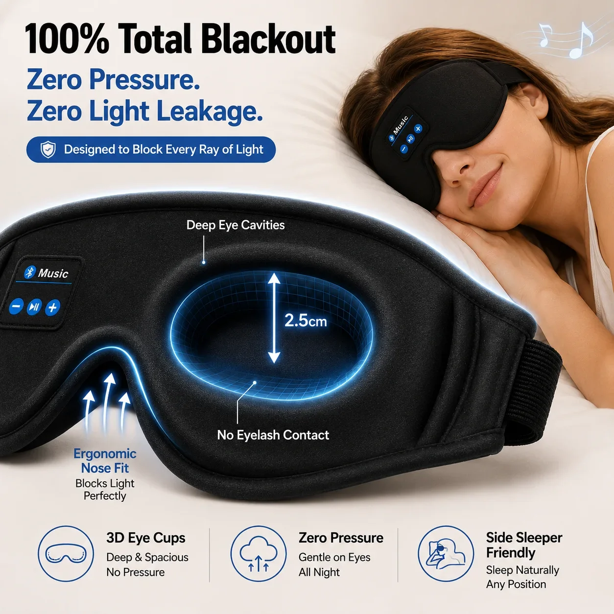 Беспроводная маска для сна с н – обзор и цена Sleep Mask Headphones Bluetooth