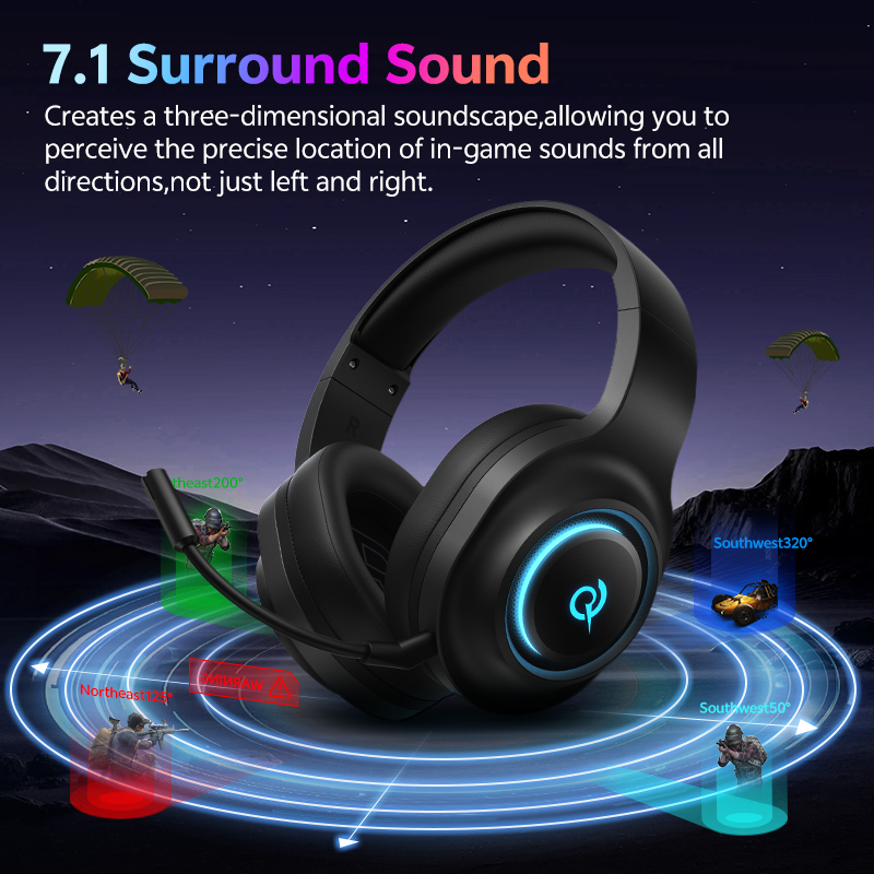 Игровая гарнитура QCY Heroad V – обзор и цена Gaming Headset With Mic Rgb