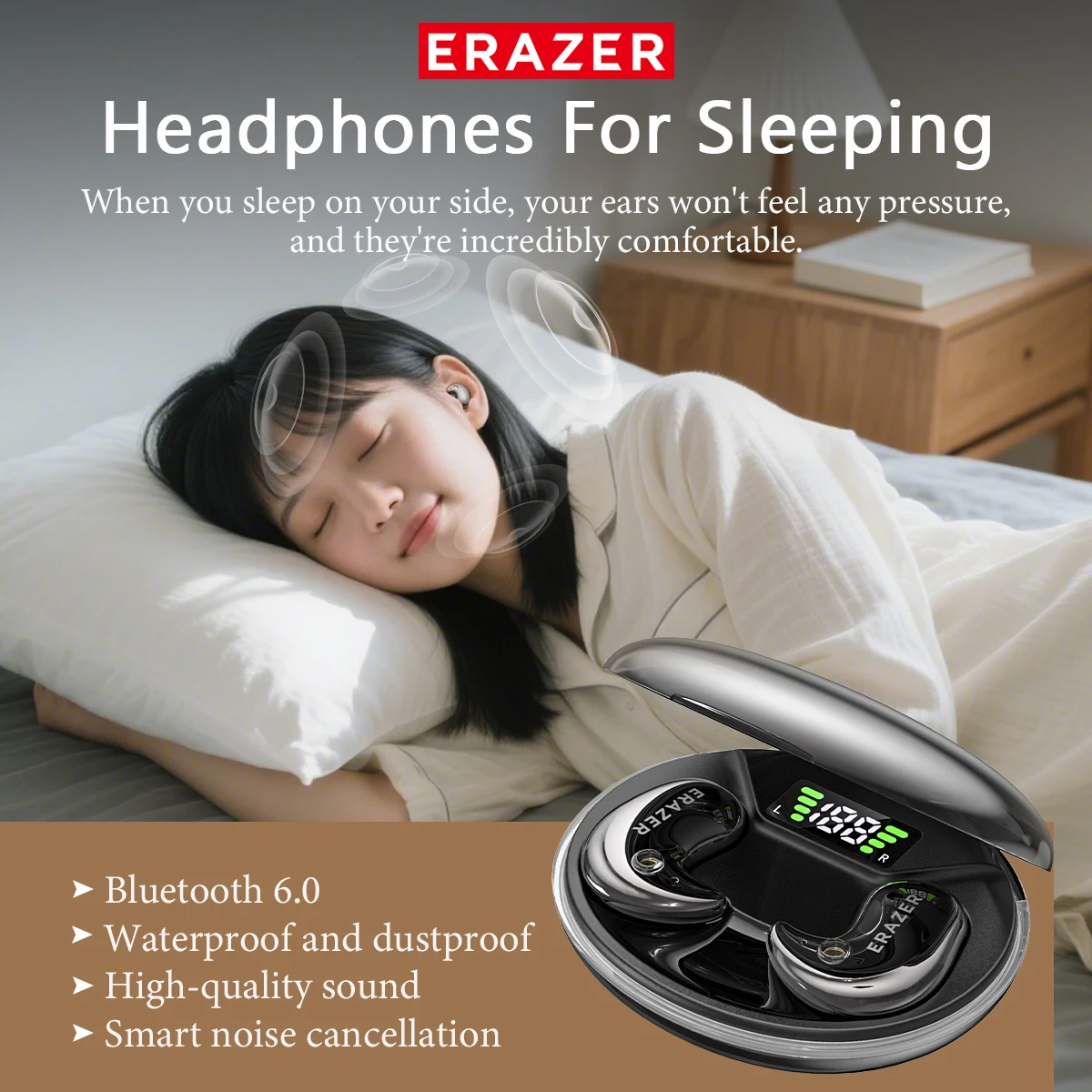 Наушники-вкладыши EARZER XF58  – обзор и цена Sleep Mask Headphones Bluetooth