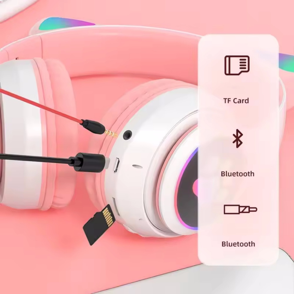 Симпатичная беспроводная Bluet – обзор и цена Cat Ear Bluetooth Headset Led