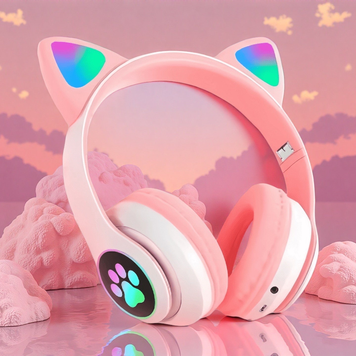 Новый фонарик с милыми кошачьи – обзор и цена Cat Ear Bluetooth Headset Led